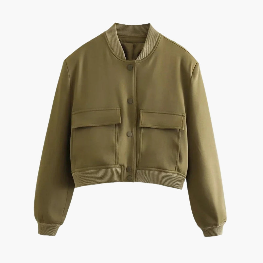 Bomber donna con grandi tasche a patta