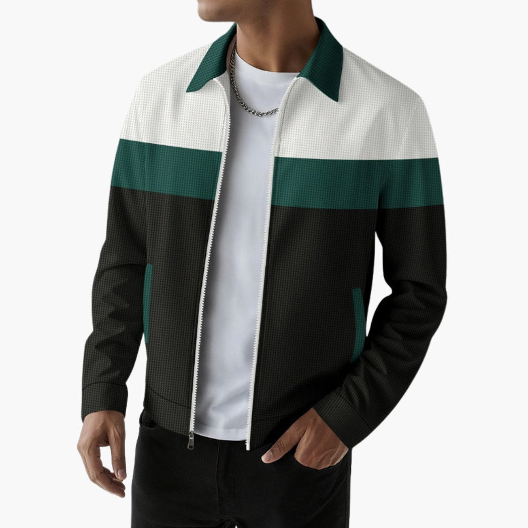 Blouson Bomber Homme avec Rayures Contrastées