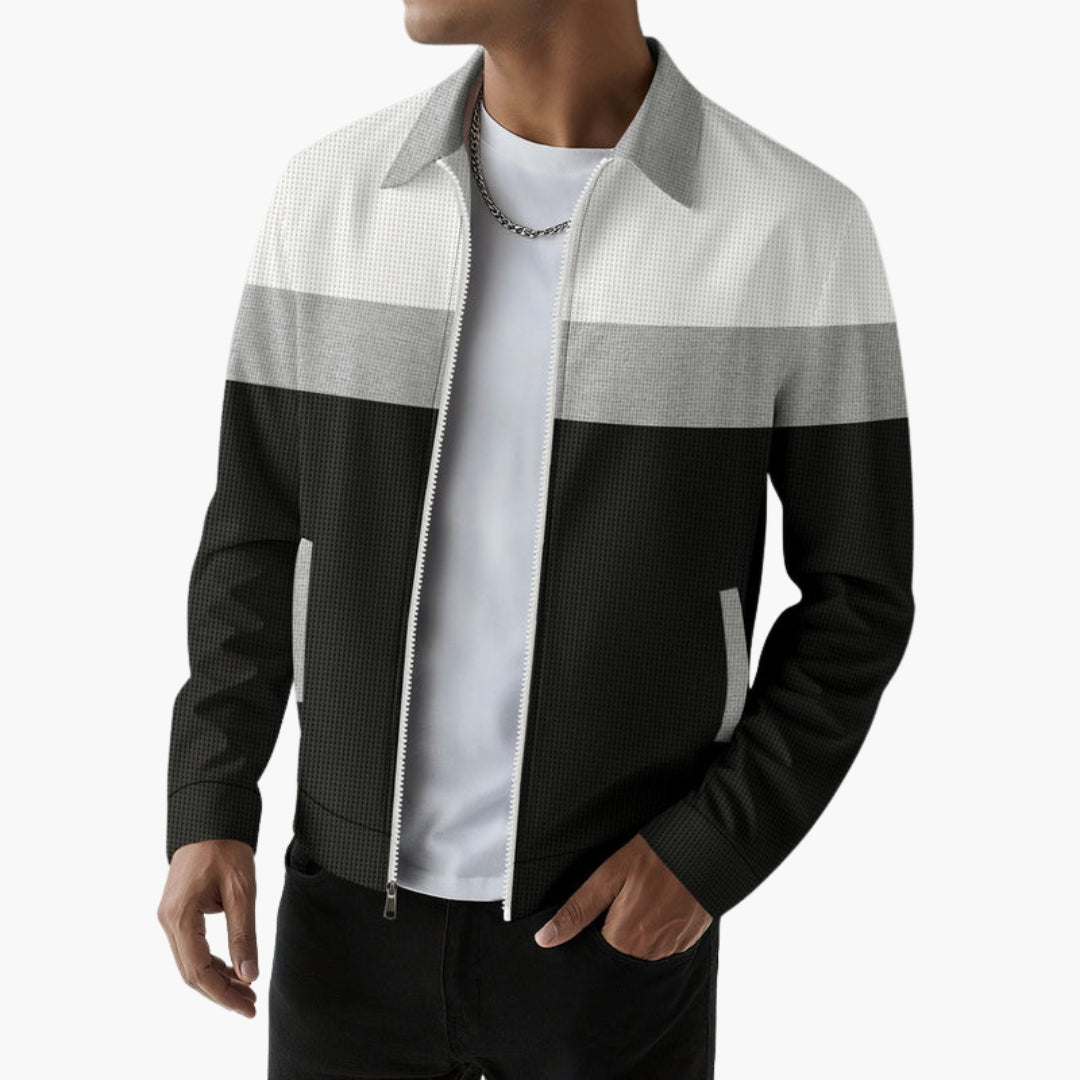 Blouson Bomber Homme avec Rayures Contrastées