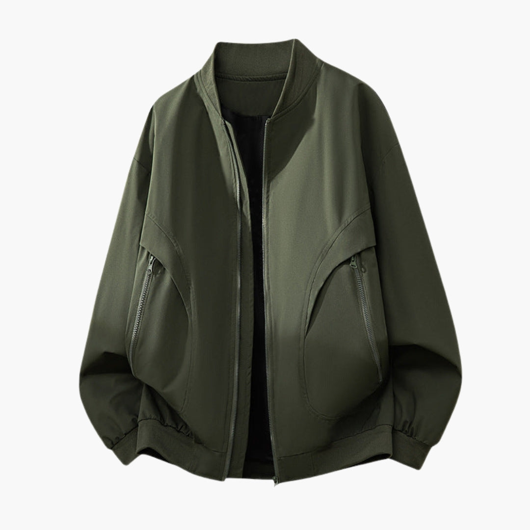 Blouson bomber donna stile sport con tasche con cerniera