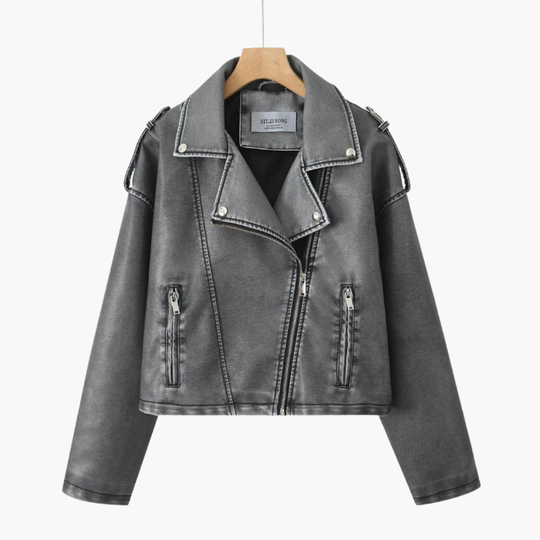 Motorcykeljacka för kvinnor med justerbart bälte