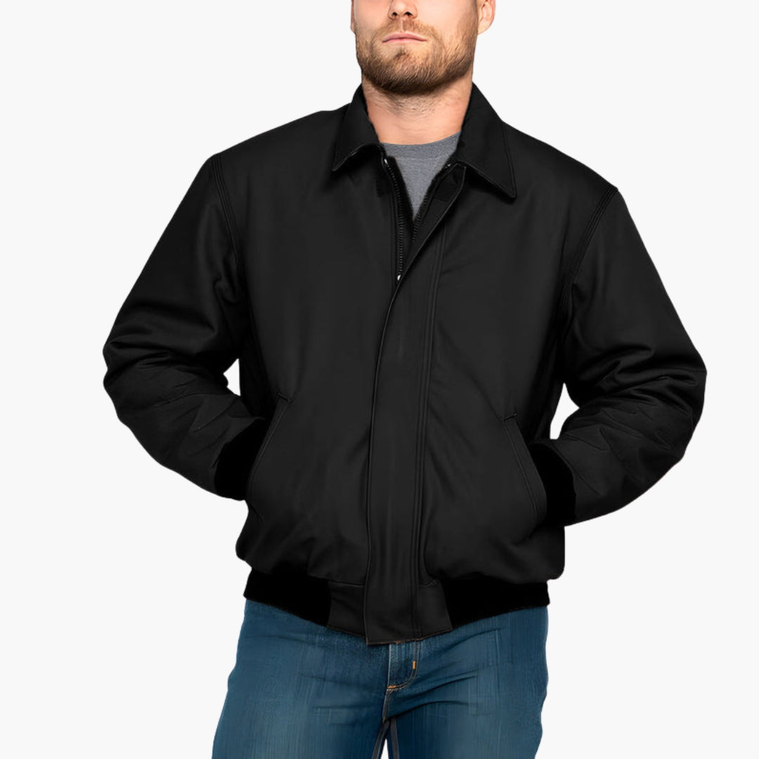 Men's aviator jacket with elastic cuffs