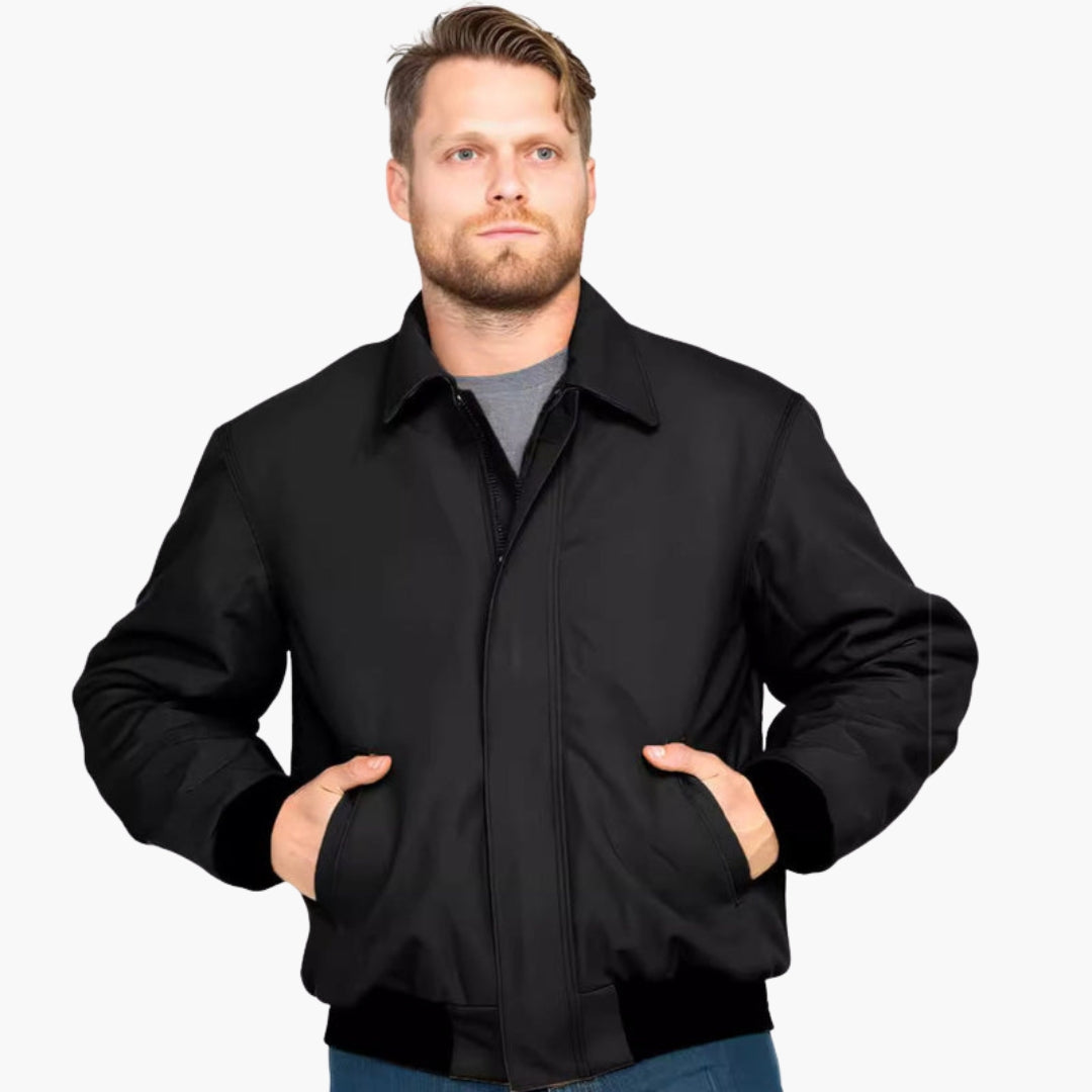 Men's aviator jacket with elastic cuffs
