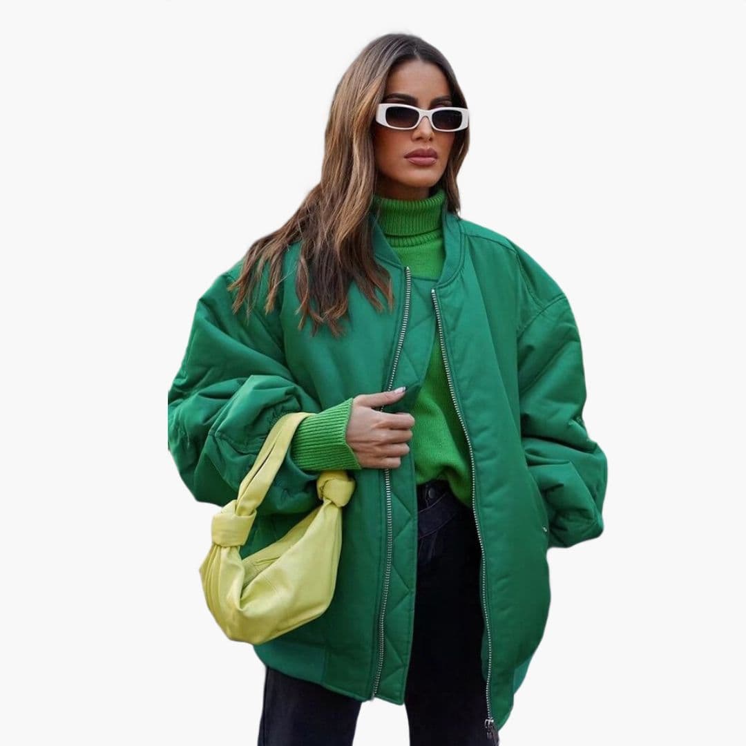 Blouson aviateur oversize pour femme avec fermeture zippée