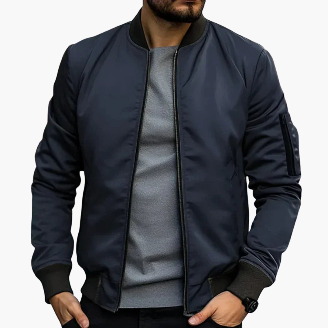 Blouson aviateur pour homme avec col côtelé et poche zippée