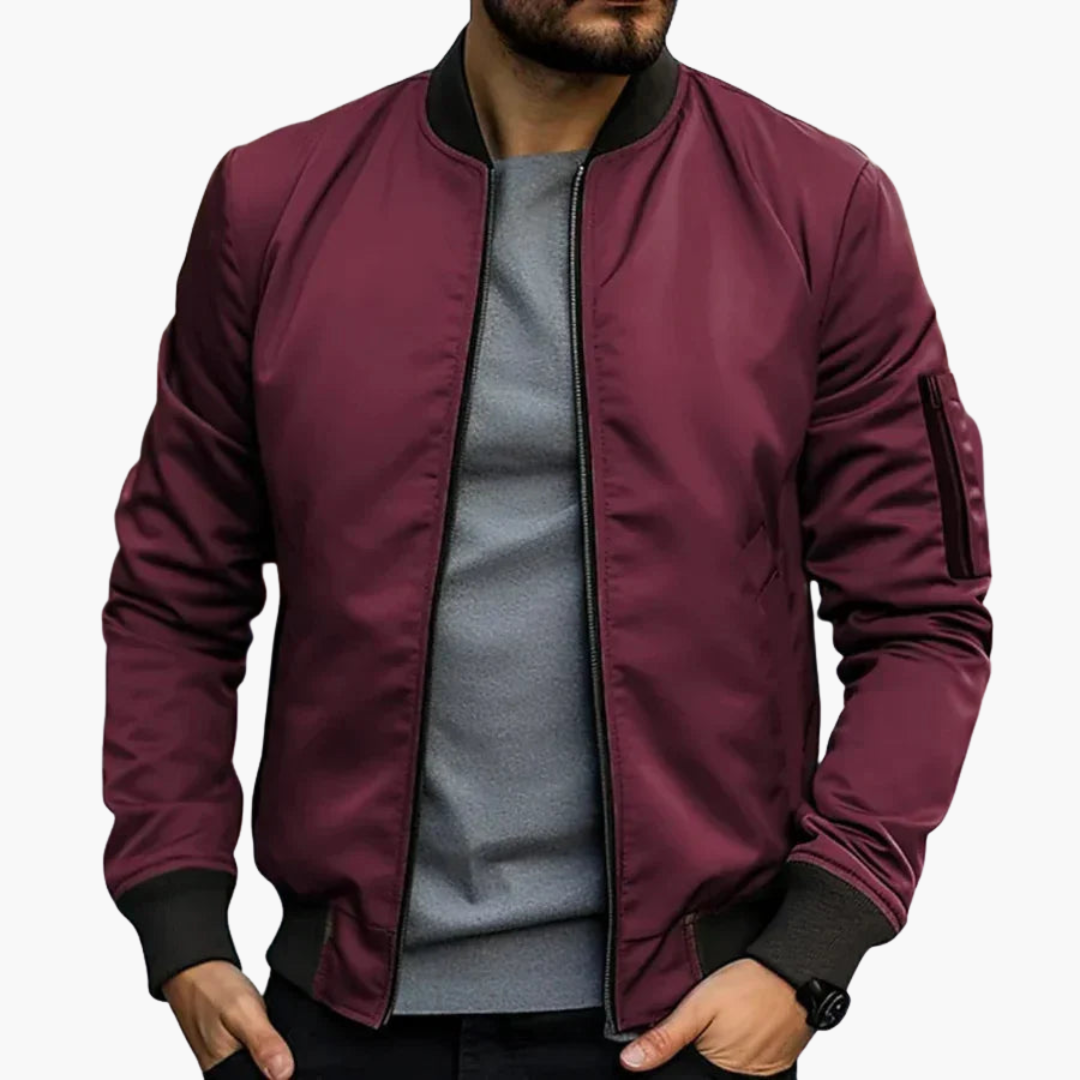 Blouson aviateur pour homme avec col côtelé et poche zippée