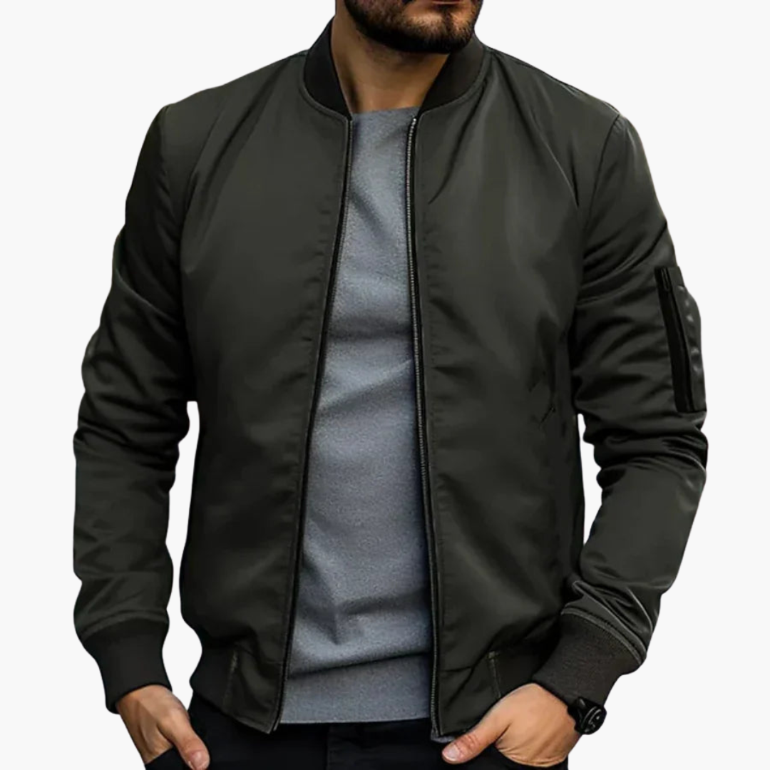 Blouson aviateur pour homme avec col côtelé et poche zippée
