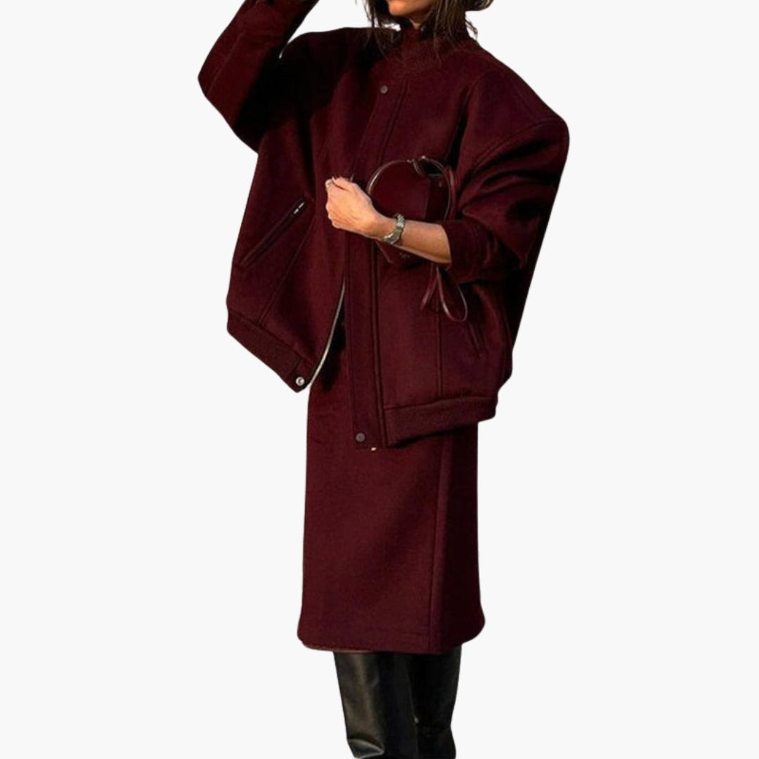 Blouson bomber femme à boutons pression