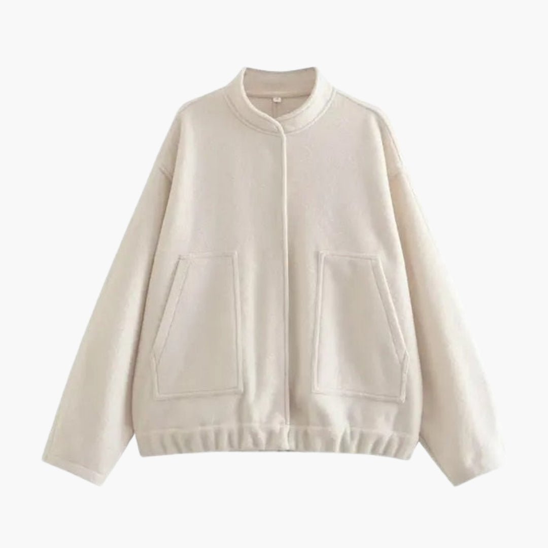 Women's bomber jacket with large patch pockets
