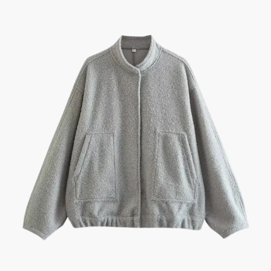 Women's bomber jacket with large patch pockets