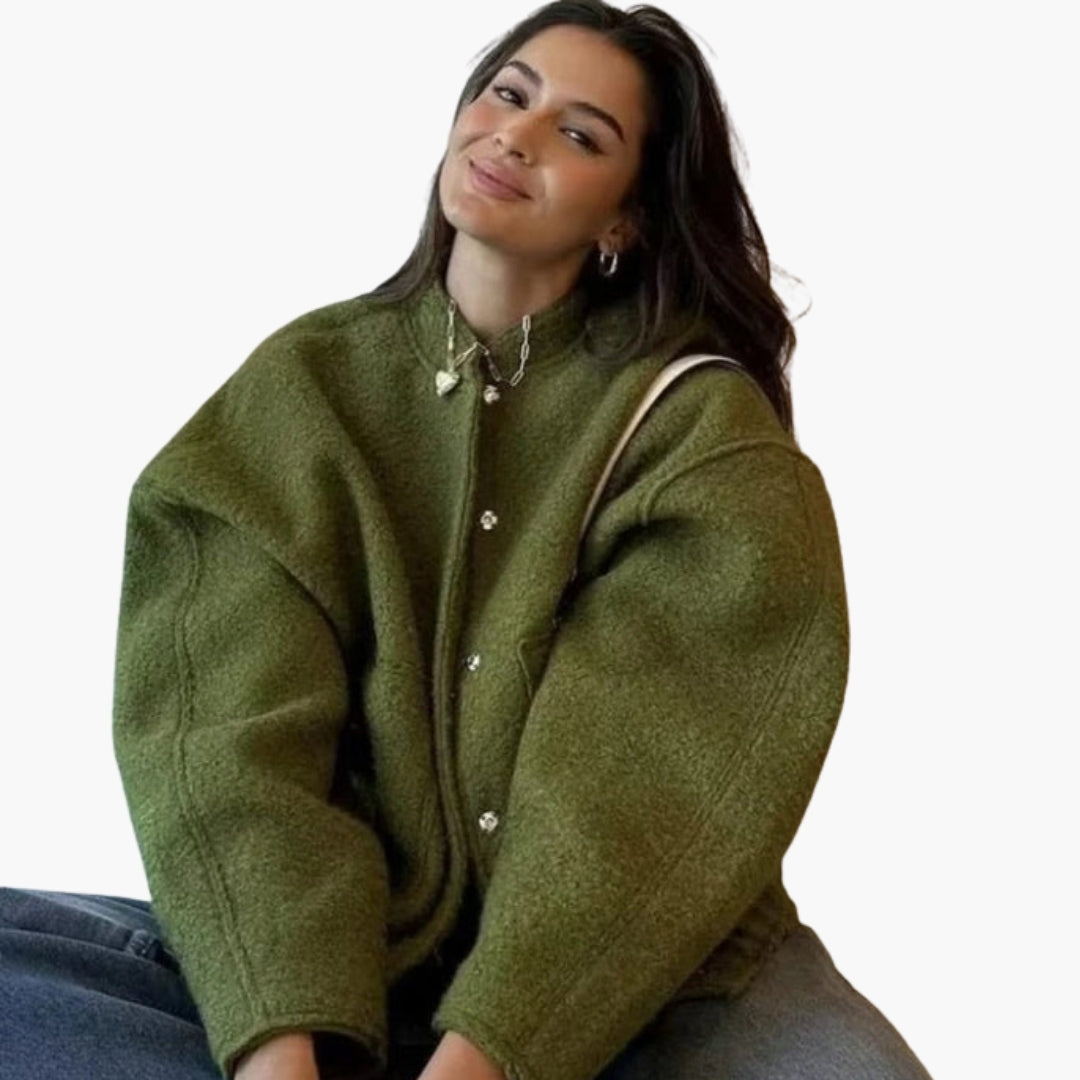 Women's bomber jacket with large patch pockets