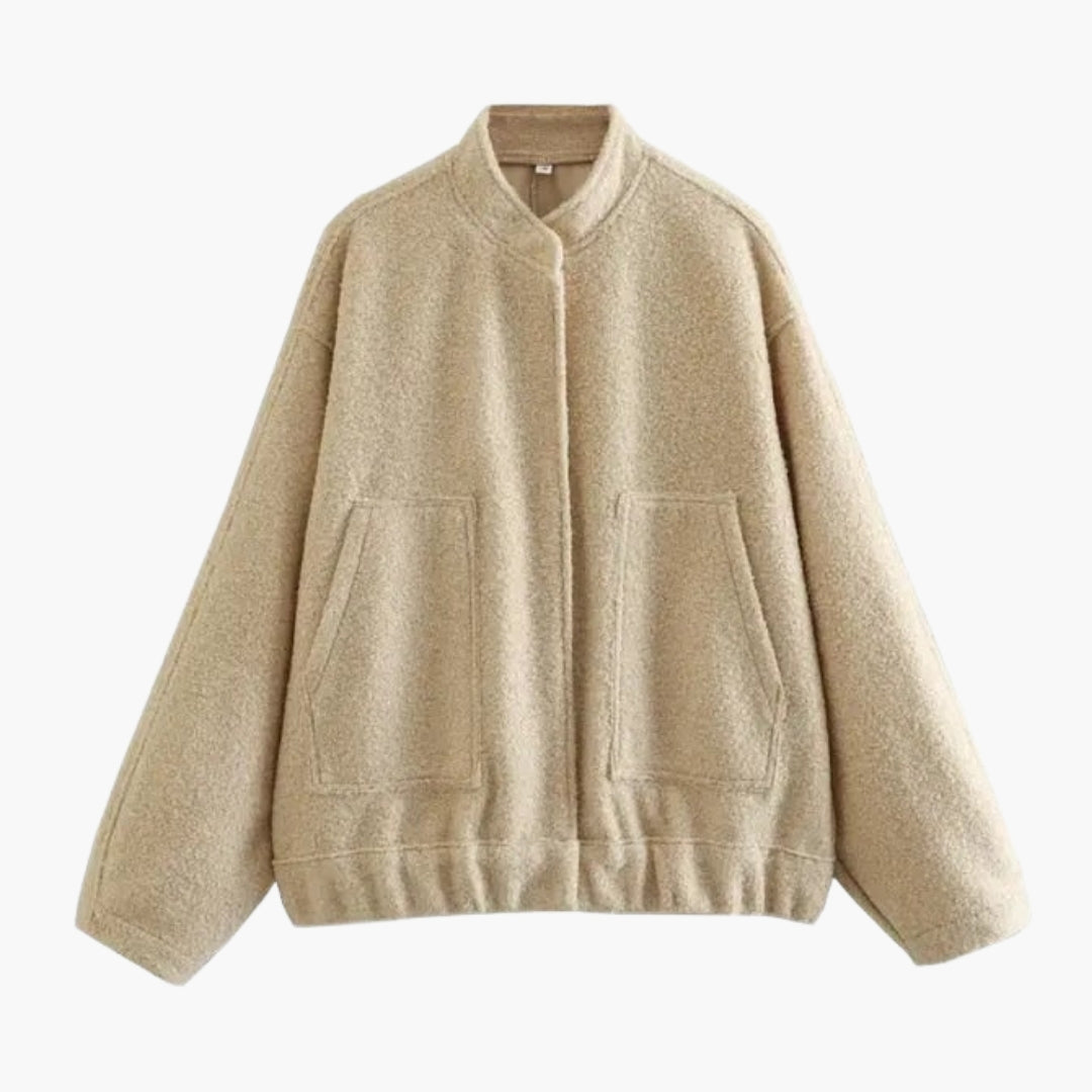 Women's bomber jacket with large patch pockets