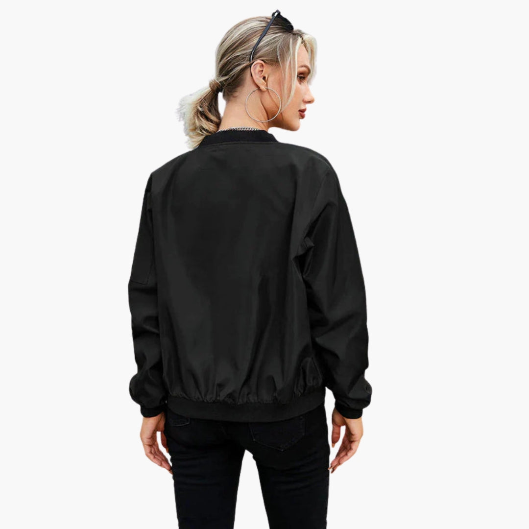 Bomber donna con finiture a coste