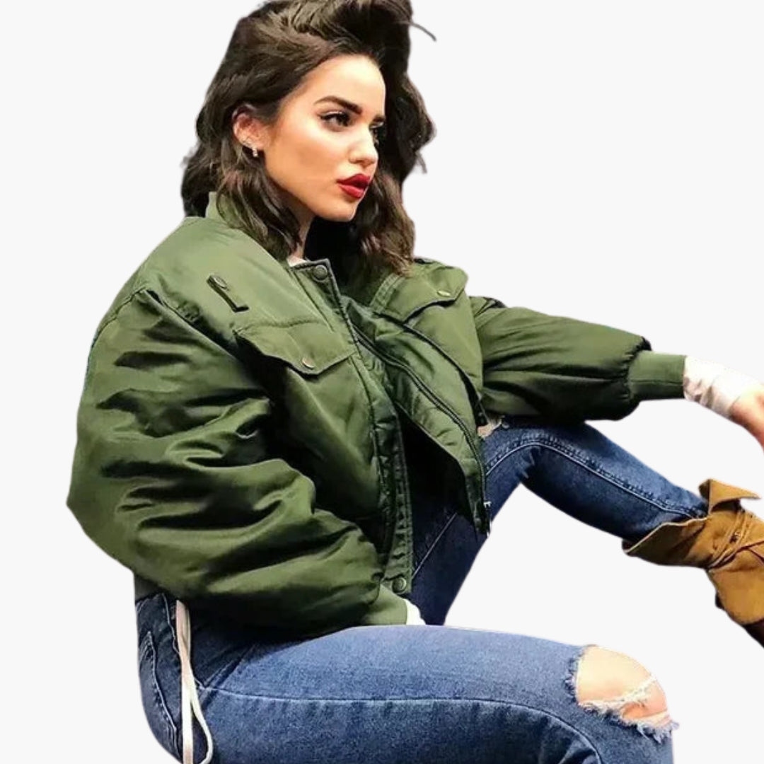 Bomber donna con tasche frontali