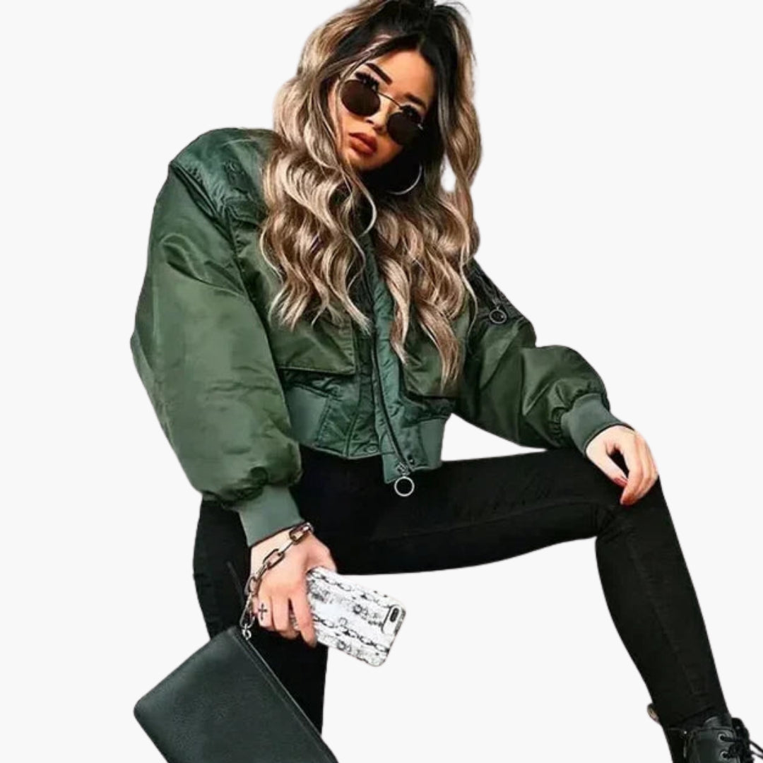 Bomber donna con tasche frontali