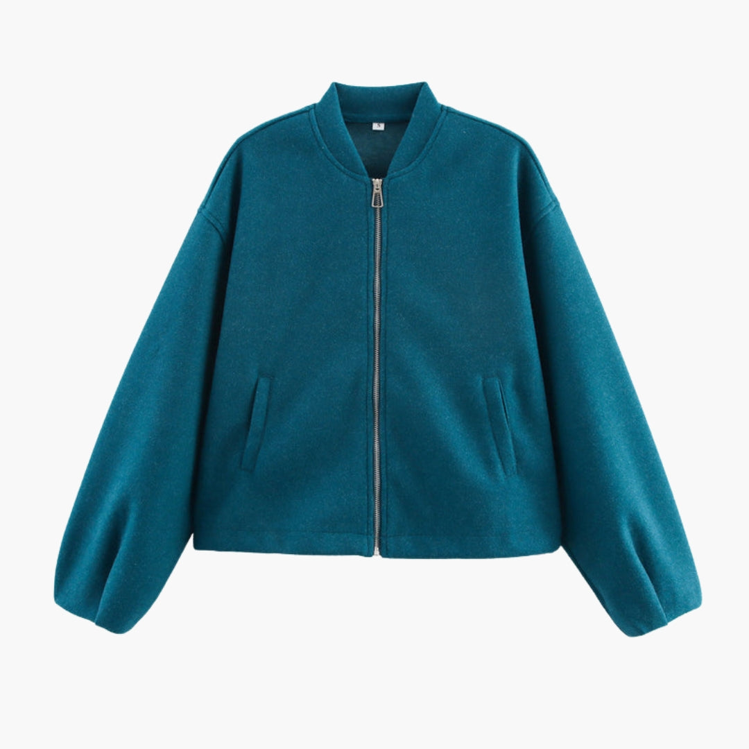 Women's bomber jacket with side pockets