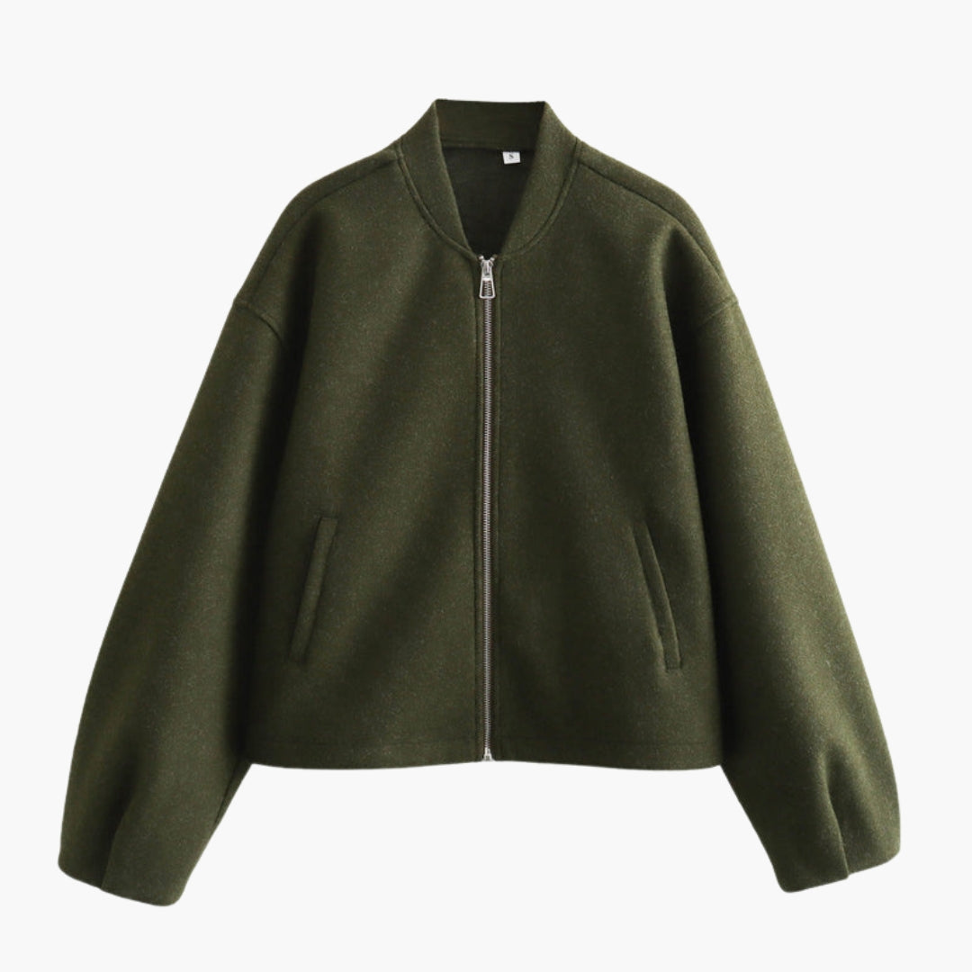 Women's bomber jacket with side pockets