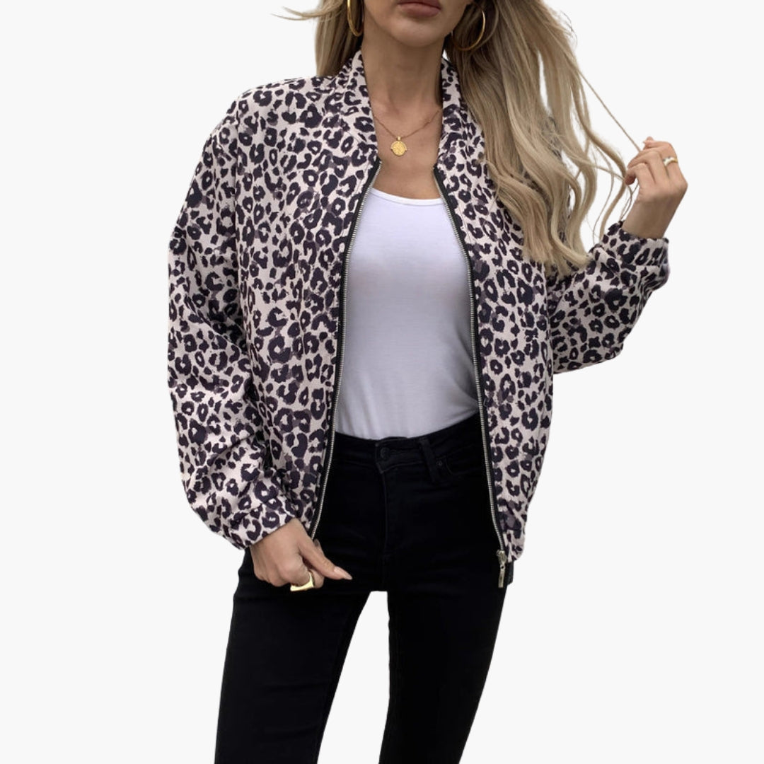 Blouson bomber femme avec poignets élastiqués