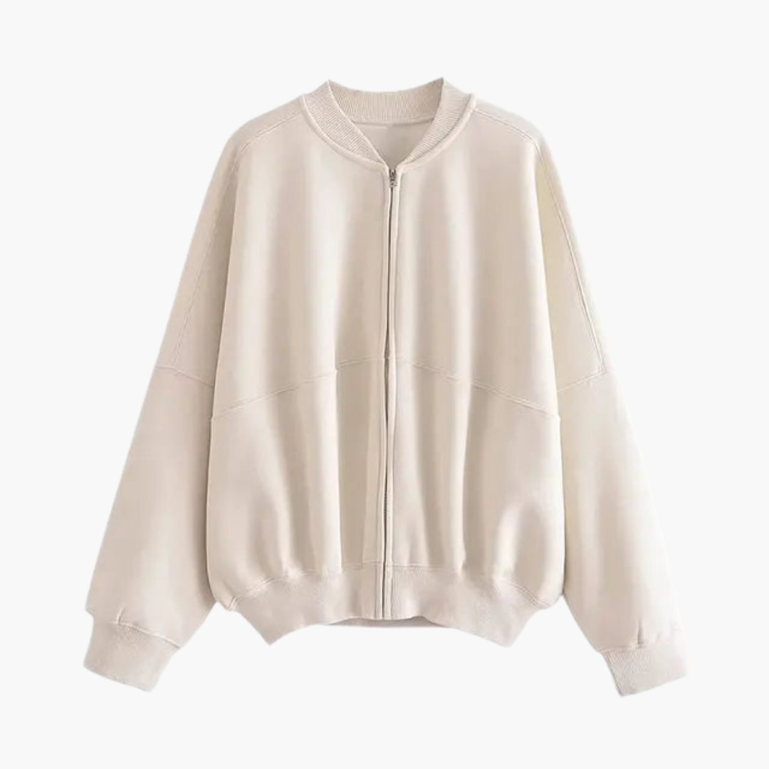 Bomber donna in pile con chiusura lampo
