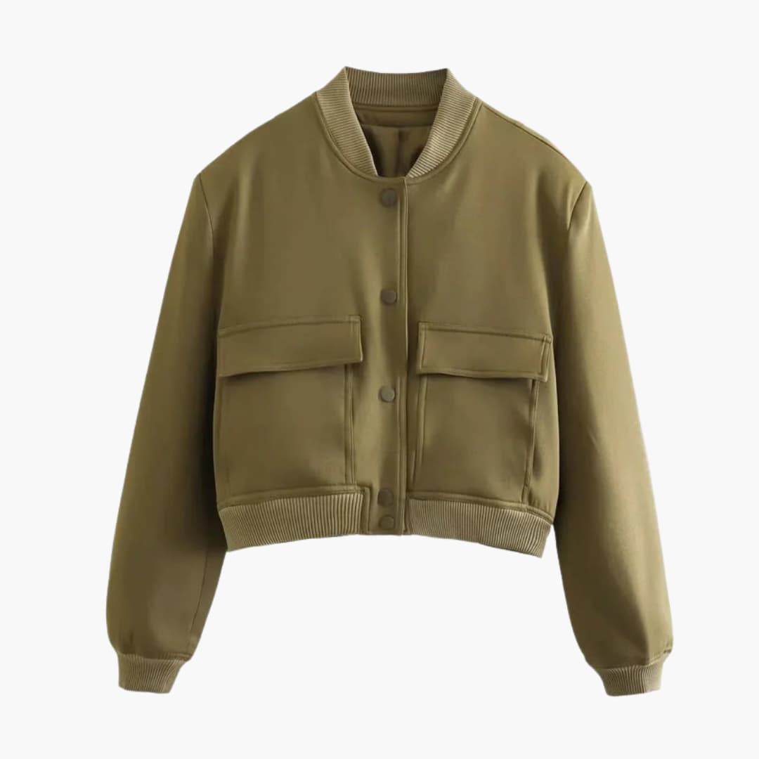 Blouson bomber donna in velluto con chiusura lampo