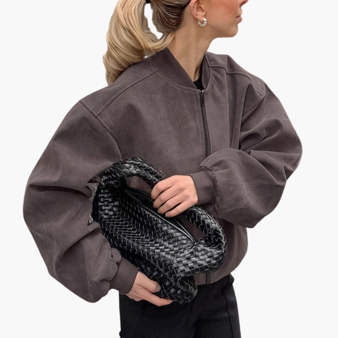 Blouson bomber donna oversize con maniche larghe
