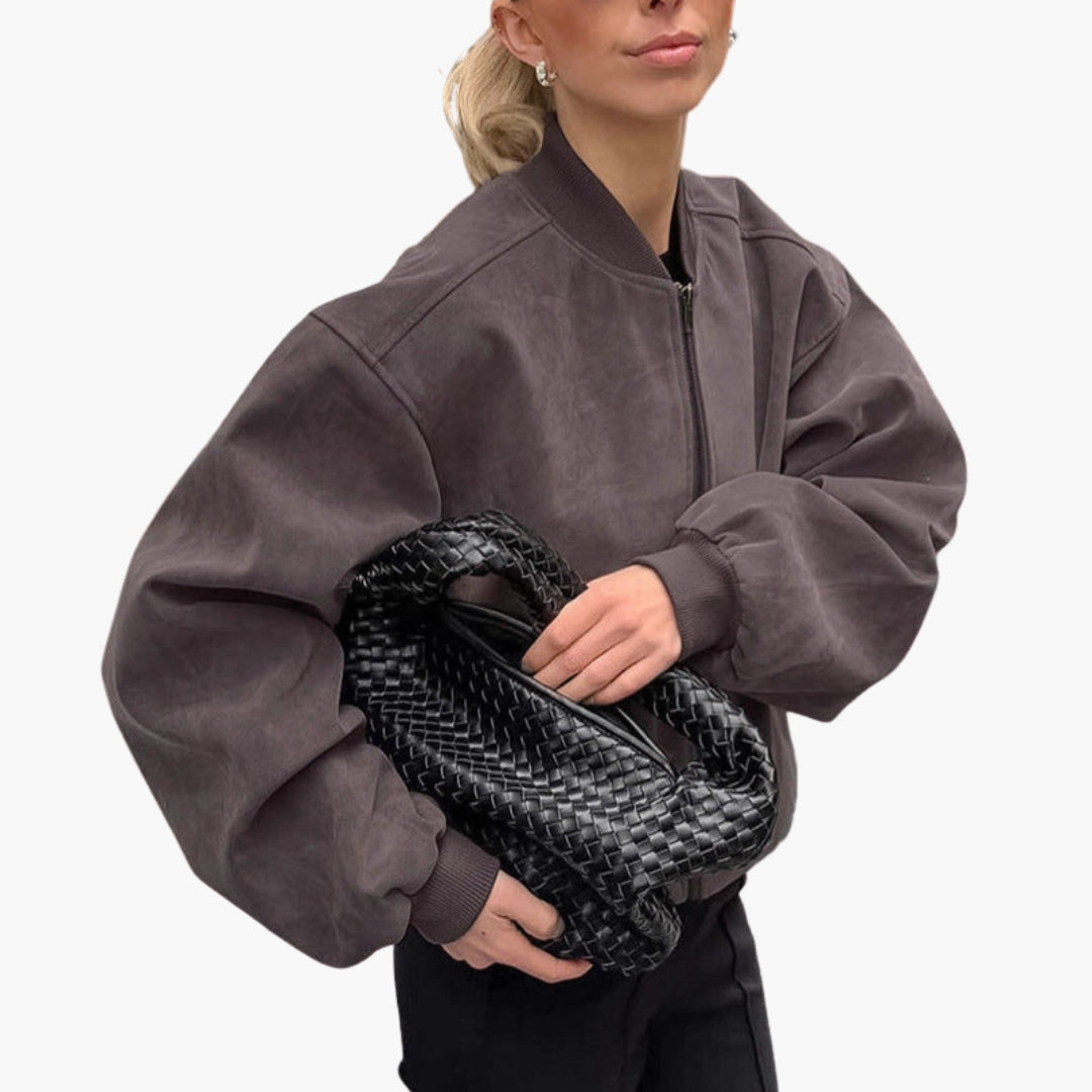 Blouson bomber donna oversize con maniche larghe