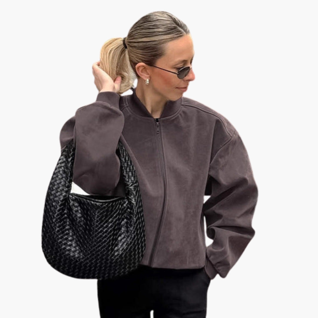 Blouson bomber donna oversize con maniche larghe