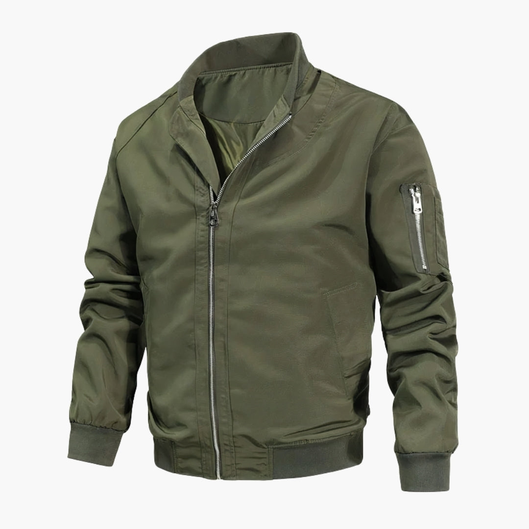 Blouson bomber uomo con fondo a coste e tasche con zip