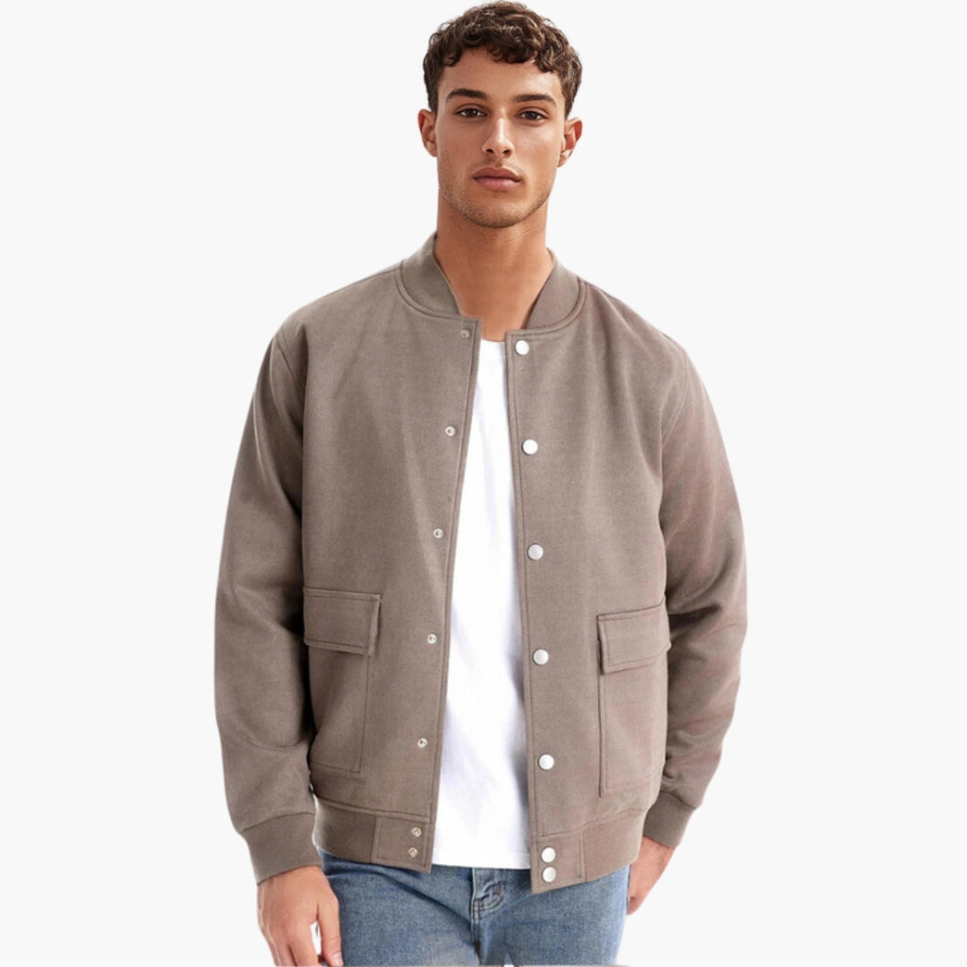 Bomber uomo con finiture a coste
