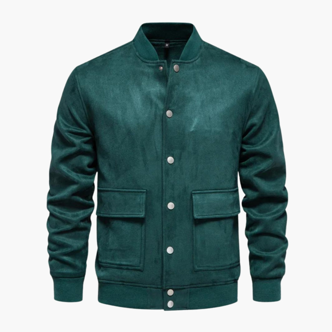 Bomber uomo con finiture a coste