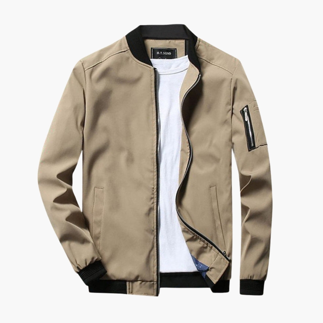 Bomber uomo con tasca con zip sulla manica