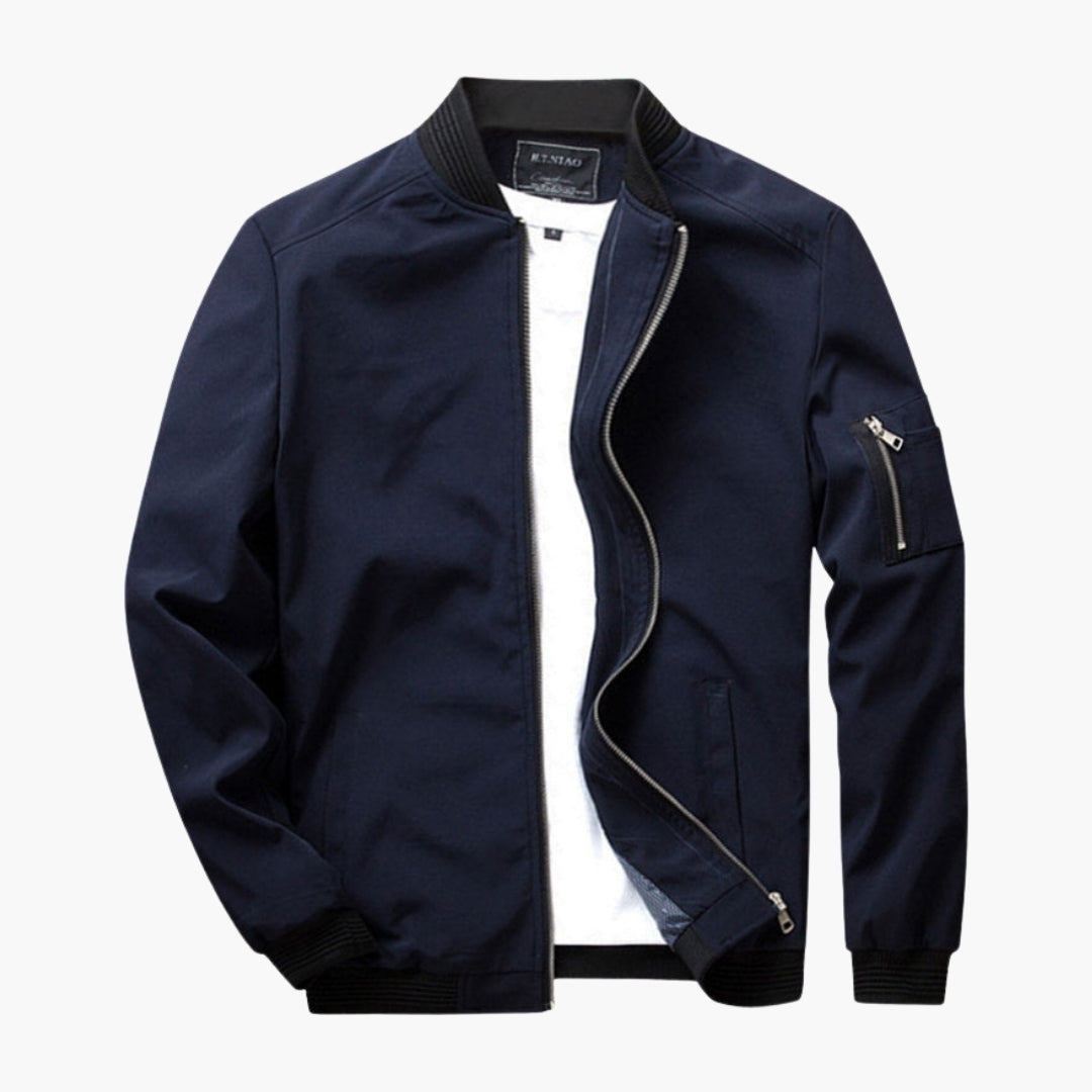 Bomber uomo con tasca con zip sulla manica