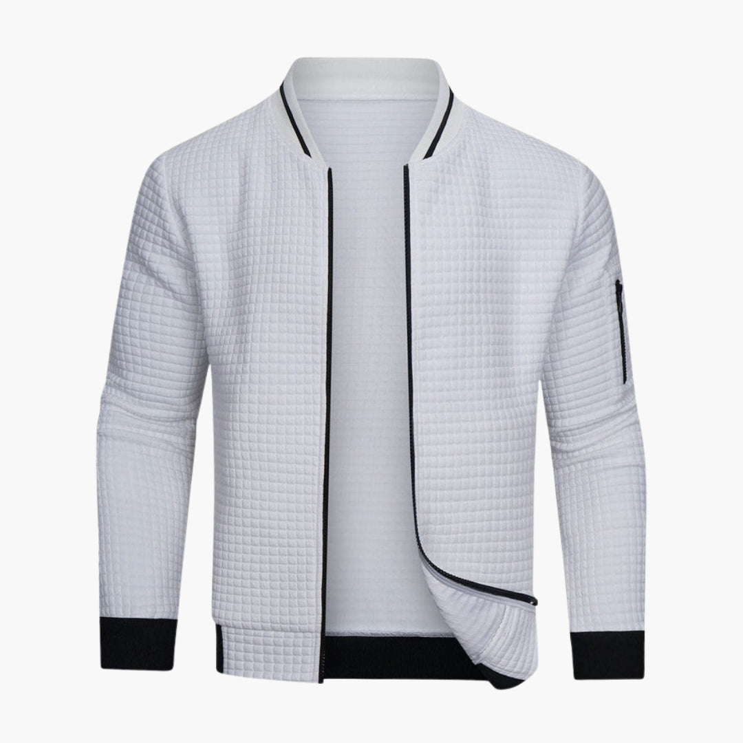 Bomberjacka för herr med texturerad yta