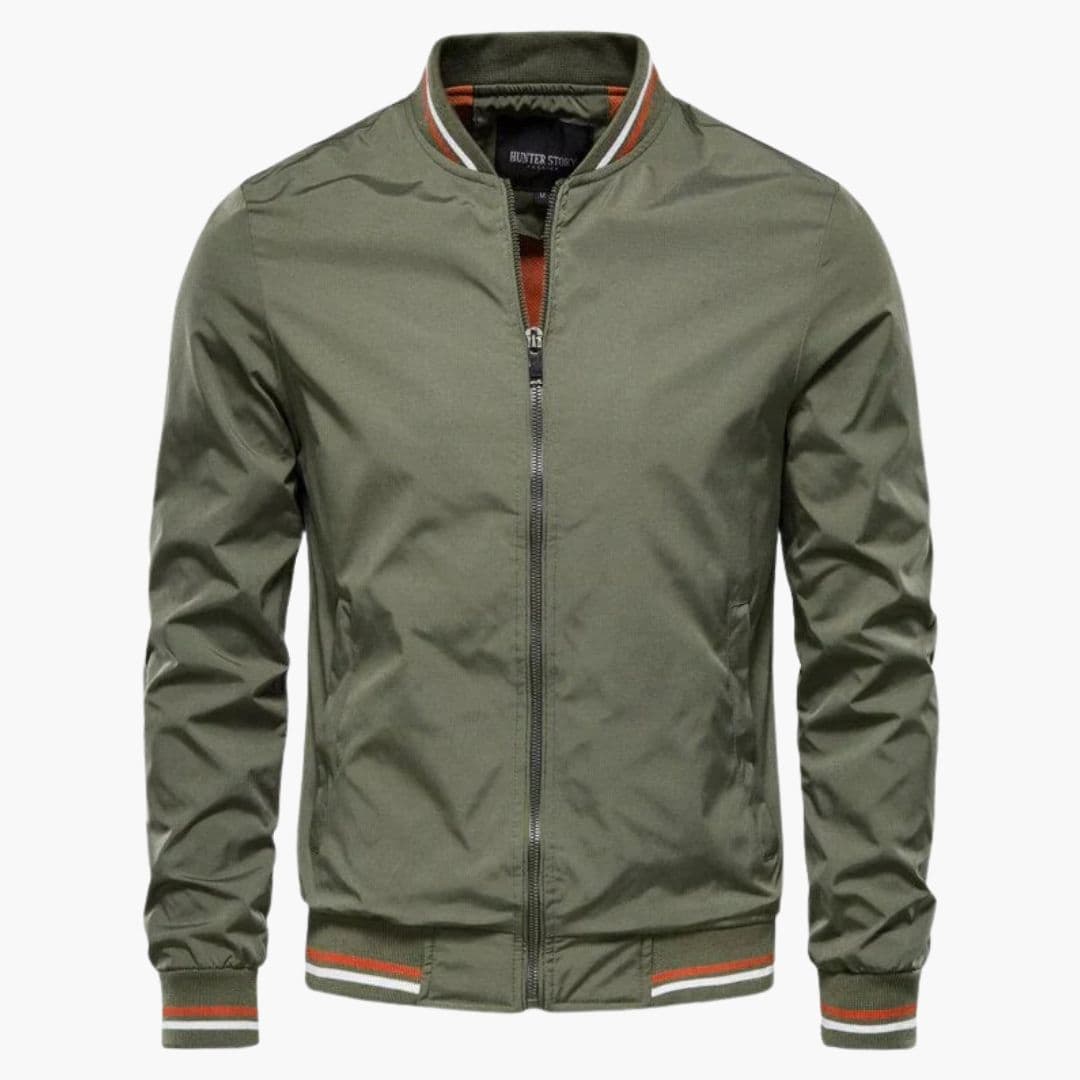 Blouson bomber homme classique avec finitions côtelées