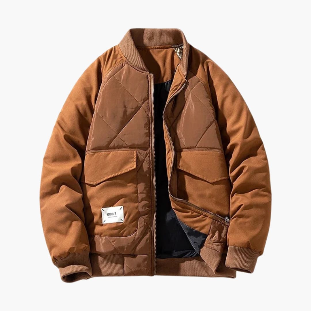 Blouson bomber homme zippé avec poches à rabat