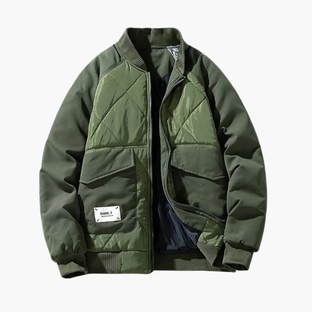 Blouson bomber homme zippé avec poches à rabat