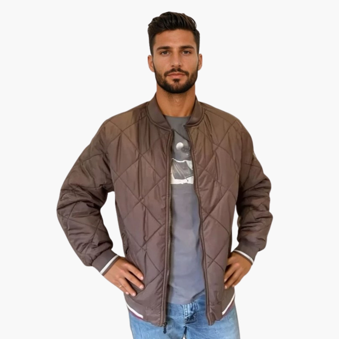 Blouson bomber trapuntato uomo con chiusura lampo