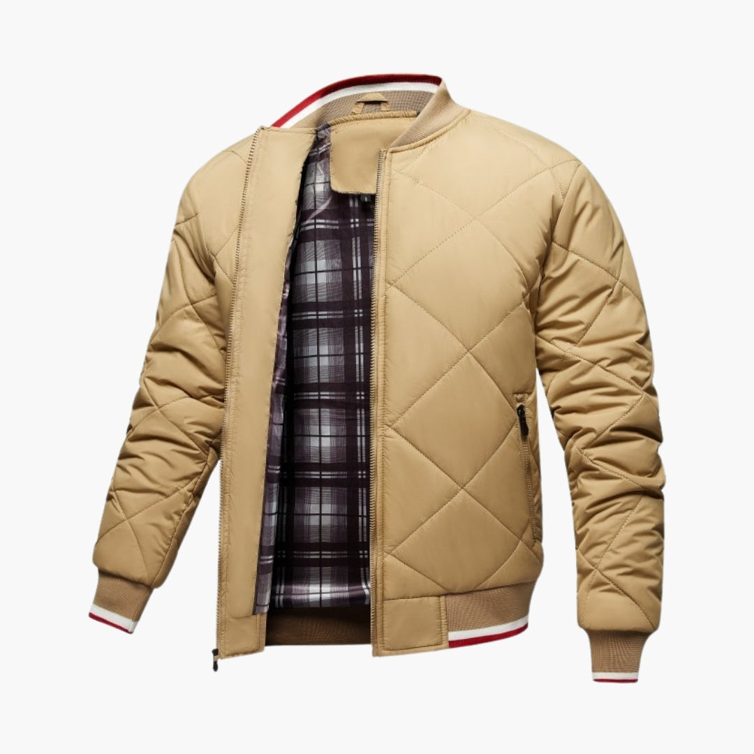 Blouson bomber trapuntato uomo con chiusura lampo