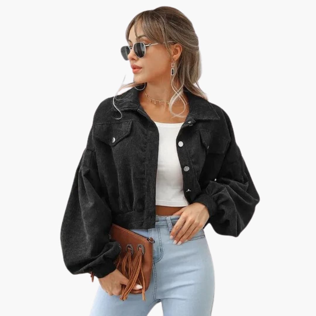 Bomber donna con chiusura lampo e finiture a coste