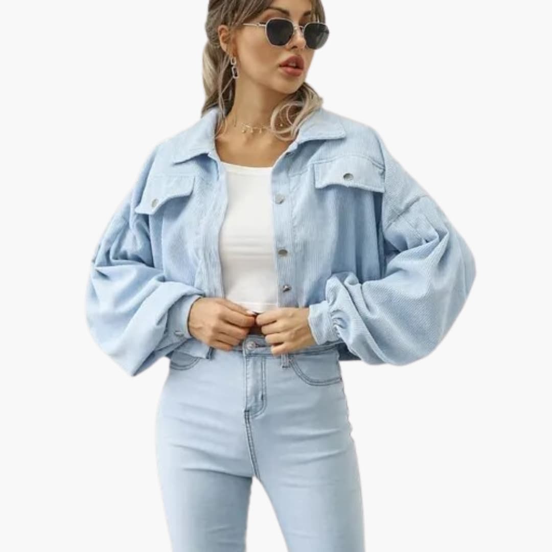 Bomber donna con chiusura lampo e finiture a coste