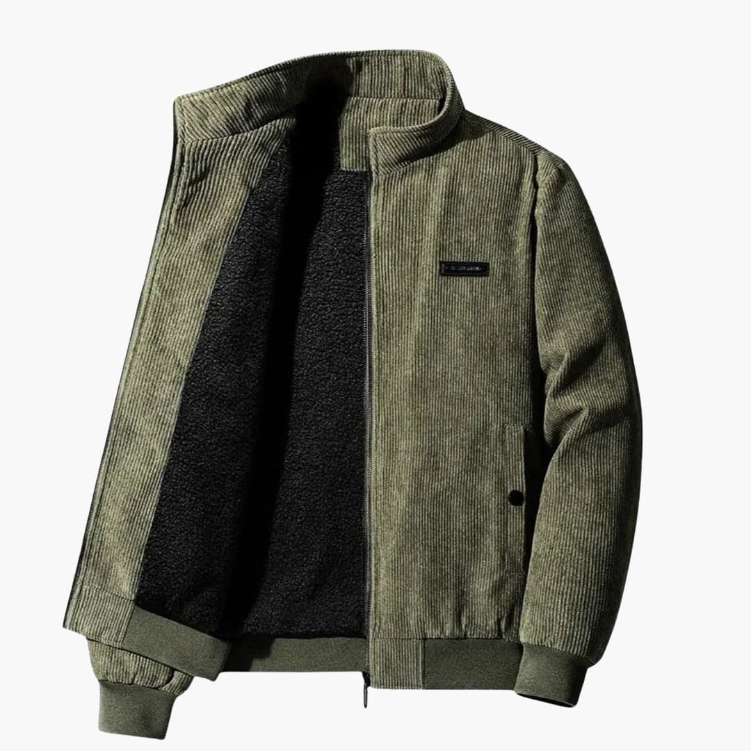Blouson homme avec col montant et ourlet côtelé