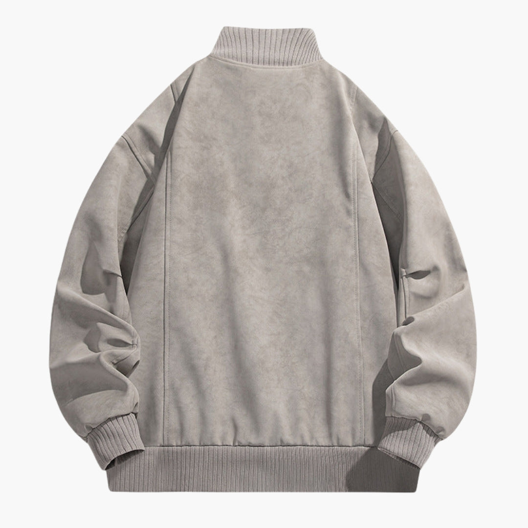 Herreblouson med høy krage og elastiske mansjetter