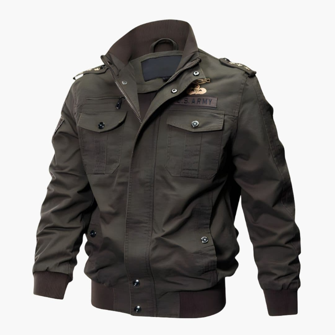 Bomber Homme Militaire à Zip avec Poches Multiples