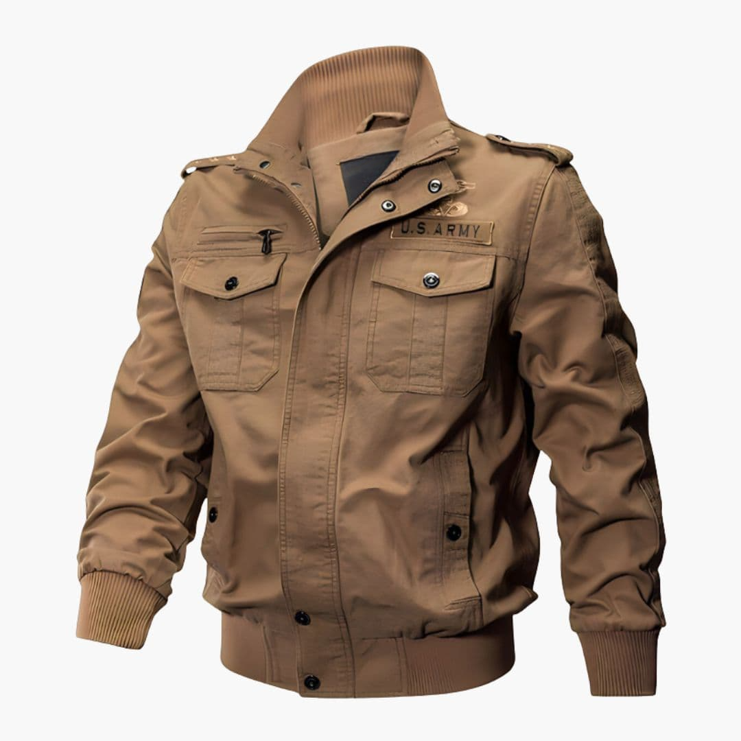 Bomber Homme Militaire à Zip avec Poches Multiples