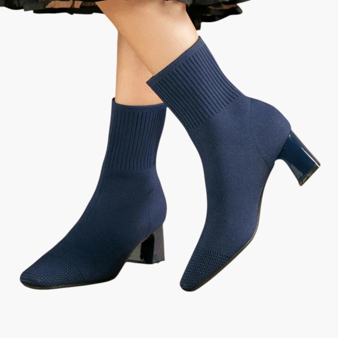 Botas cómodas para mujer con tacón alto y superficie texturizada