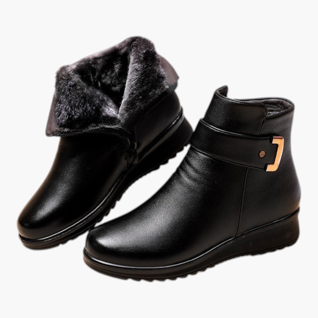 Bottes Orthopédiques Femme avec Semelle Soutien et Cuir