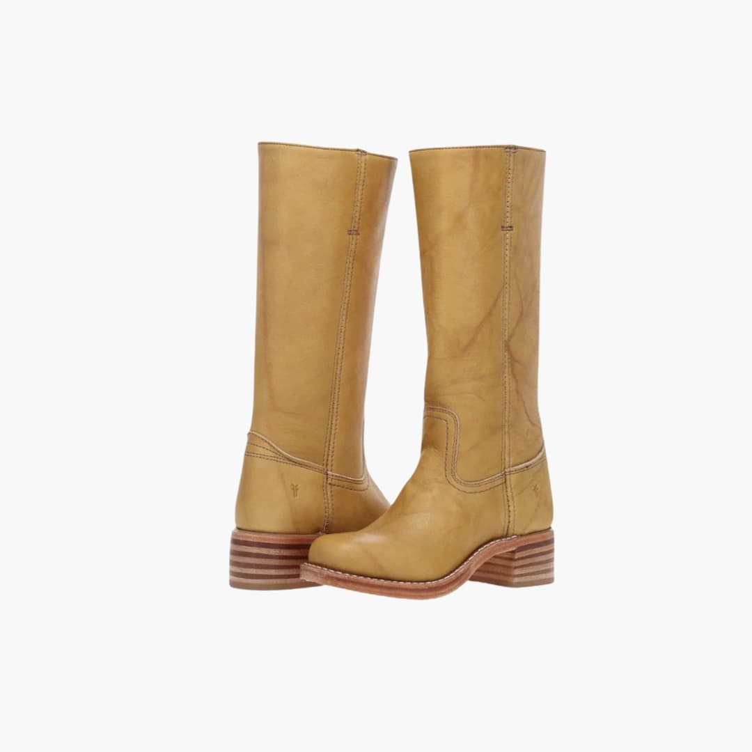 Bottes femme hautes jusqu’au genou avec talon empilé et bout rond