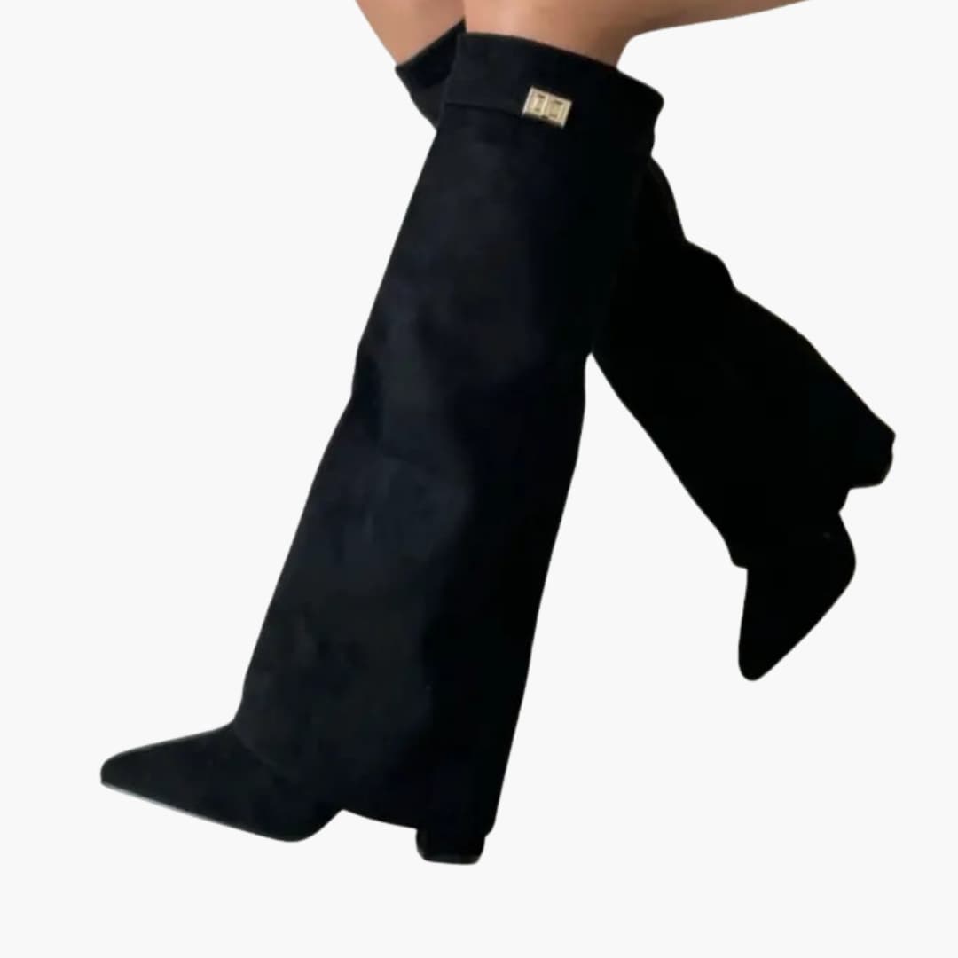 Bottes hautes femme avec tige fine et talon robuste