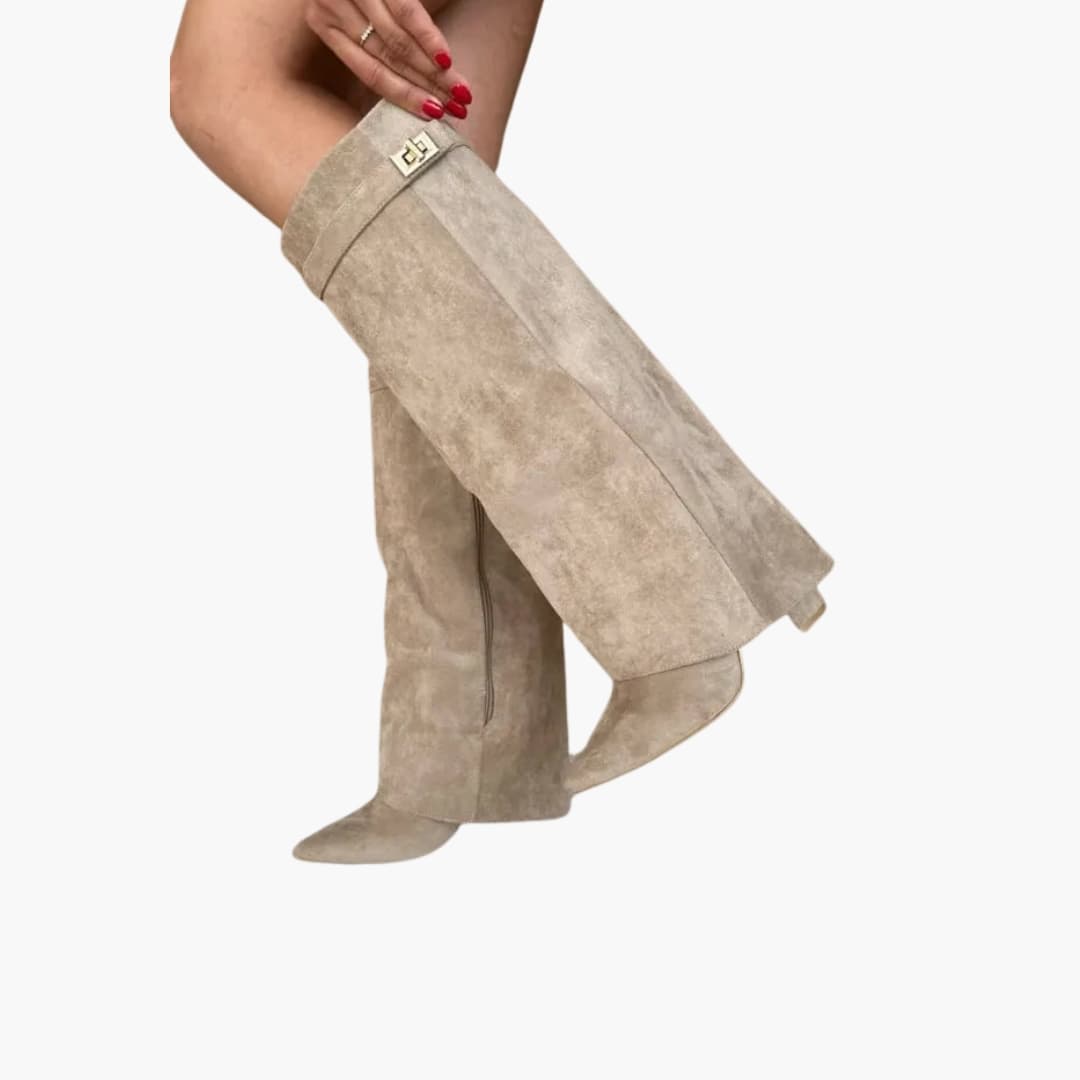 Bottes hautes femme avec tige fine et talon robuste