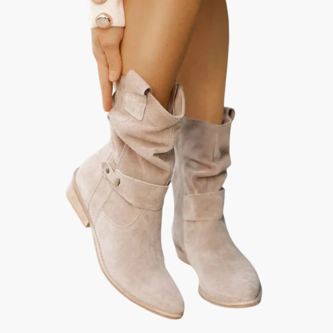 Bottines pour femmes avec fermeture éclair latérale et détail de sangle